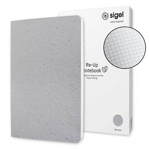 SIGEL Notizbuch RE-UP DIN A5 kariert, hellgrau Softcover 100 Seiten, 1 St.