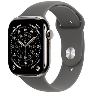 Apple Watch Series 11 46 mm Titan (GPS+Cellular) Sportarmband S/M  steingrau, natur