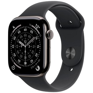 Apple Watch Series 11 42 mm Titan (GPS+Cellular) Sportarmband S/M  schwarz, schiefer