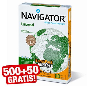 NAVIGATOR Kopierpapier Universal DIN A4 80 g/qm 550 Blatt NAVIGATOR Kopierpapier Universal DIN A4 80 g/qm 550 Blatt