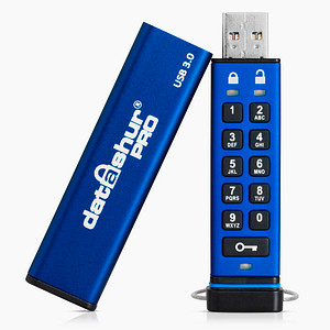 iStorage USB-Stick datAshur Pro blau, schwarz 128 GB