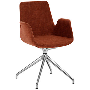 Mayer Besuchersessel myHELIOS rost Aluminium poliert Stoff 58,0 x 55,0 x 88,0 cm, 1 St.