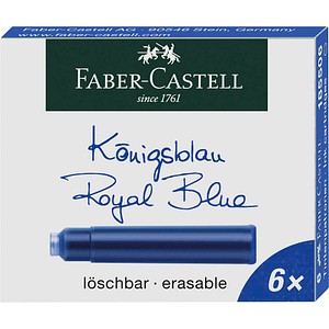 FABER-CASTELL 185506 Tintenpatronen für Füller königsblau 6 St.