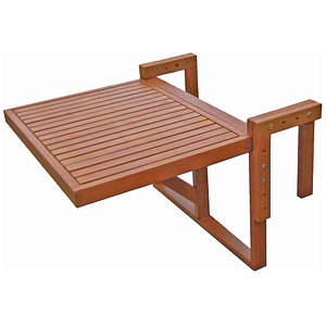 Garden Pleasure Barkeley Balkonhängetisch Eukalyptus braun 64,0 x 65,0 x 44,0/52,0 cm