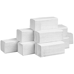 büroplus Papierhandtücher V2-3200-RC75-BP Zick-Zack-Falzung 2-lagig 3.200 Tücher