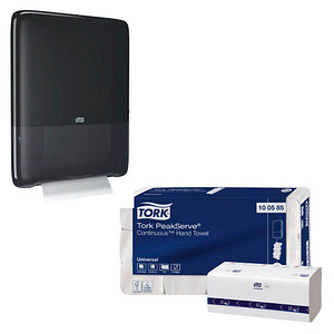 AKTION: TORK Papierhandtuchspender-Set PeakServe® H5 Mini schwarz Kunststoff