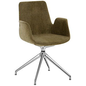 Mayer Besuchersessel myHELIOS moos Aluminium poliert Stoff 58,0 x 55,0 x 88,0 cm, 1 St.