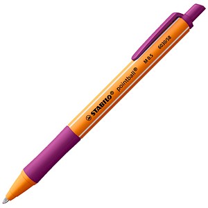 STABILO Kugelschreiber pointball orange, Schreibfarbe: lila, 1 St.