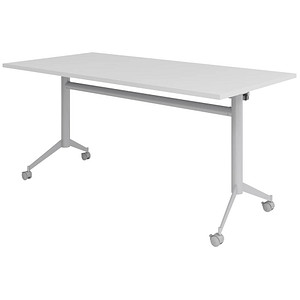 HAMMERBACHER Mehrzwecktisch KF 16 lichtgrau rechteckig, T-Fuß-Gestell silber, 160,0 x 80,0 x 75,0 cm