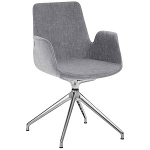 Mayer Besuchersessel myHELIOS grau Aluminium poliert Stoff 58,0 x 55,0 x 88,0 cm, 1 St.