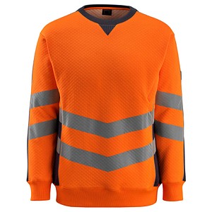 MASCOT® unisex Warnschutz-Langarmshirt Wigton  orange, schwarzblau Größe L