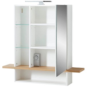 GERMANIA Spiegelschrank NOVOLINO weiß, braun GERMANIA Spiegelschrank NOVOLINO weiß, braun