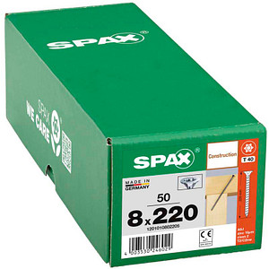 SPAX® Holzbauschrauben T40 Senkkopf WIROX 220mm  x 8 mm, 50 St.