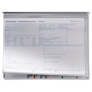 BOI Planettentaschen Kunststoff grau DIN A4 2x Klemmleiste, 10 St.