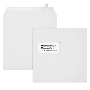 ÖKI Briefumschläge quadratisch mit Fenster weiß haftklebend 500 St.