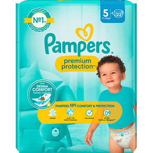 Pampers® Windeln premium protection™ Größe Gr.5 (11-16 kg) für Babys und Kleinkinder (4-18 Monate), 22 St.