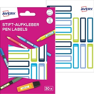 AVERY Zweckform Stiftetiketten Rahmen, farblich sortiert 10,0 x 50,0 mm, 30 Etiketten