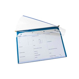 BOI Planettentaschen Kunststoff blau DIN A4 2x Klemmleiste, 10 St.