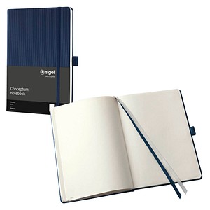 SIGEL Notizbuch Conceptum ca. DIN A5 blanko, dunkelblau Hardcover 194 Seiten, 1 St.
