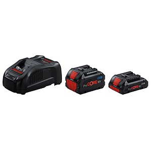 BOSCH Professional Werkzeugakku mit Ladegerät Starter Set 18V Li-Ion 1 x 4,0 + 1 x 5,0 Ah