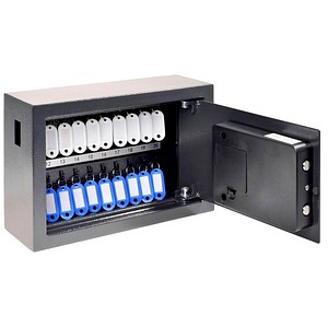 pavo Advanced Schlüsseltresor grau mit 20 Haken, Elektronikschloss, 34,7 x 14,7 x 20,5 cm, 1 St.