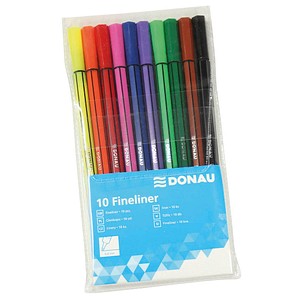 DONAU Fineliner farbsortiert 0,4 mm, 10 St.