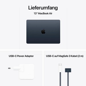 Apple MacBook Air 13 (M4, 2025) 33 cm (13 Zoll) 16 GB RAM 256 GB SSD M4 10-Core 8-Core GPU Mitternacht MW123D/A - Bild 13