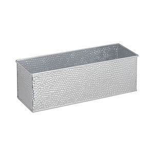 relaxdays Blumenkasten Metall silber rechteckig 40,0 x 13,5 cm