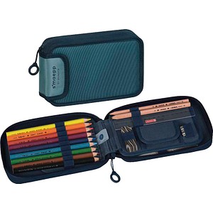BRUNNEN Federmäppchen befüllt s'maepp Colour Code denim denim 17-teilig, 20,0 x 4,5 cm