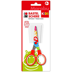 Marabu Kinderschere KiDS rot mit bedruckten Scherenblättern 13,0 cm