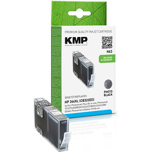 KMP H63  Foto schwarz Druckerpatrone kompatibel zu HP 364XL (CB322EE)