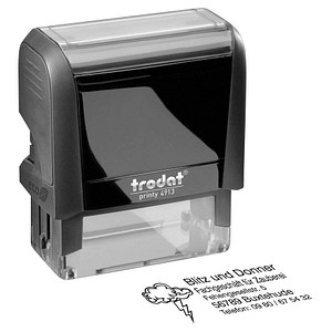 trodat Textstempel, individualisierbar printy 4913 selbstfärbend schwarz mit Logo