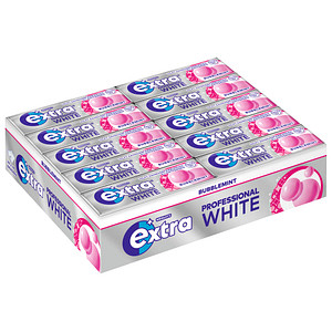 Extra® PROFESSIONAL WHITE BUBBLEMINT Kaugummis 30 Pack à 10 Stück