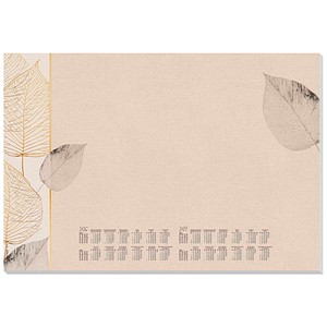 SIGEL Schreibtischunterlage Natural Leaves 2026/2027 creme Papier 59,5 x 41,0 cm, 30 Blatt