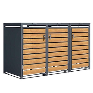 phoenix GB3320AWK Mülltonnenbox anthrazit, eiche, 1 St.