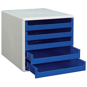 AKTION: M&M Schubladenbox blau DIN A4 mit 5 Schubladen
