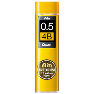 Pentel Ain Stein C275 Feinminen-Bleistiftminen schwarz 4B 0,5 mm, 40 St.