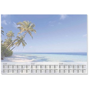 SIGEL Schreibtischunterlage Beach 2026/2027/208 blau Papier 59,5 x 41,0 cm, 30 Blatt