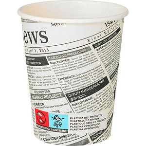 50 STARPAK Einweg-Kaffeebecher Newsprint 0,2 l