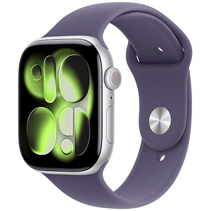 Apple Watch Series 11 46 mm Aluminium (GPS) Sportarmband S/M  nebelviolett, silber
