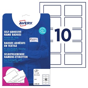 AVERY Zweckform Namensetiketten L4785-20 weiß 80,0 x 50,0 mm, 20 Blatt