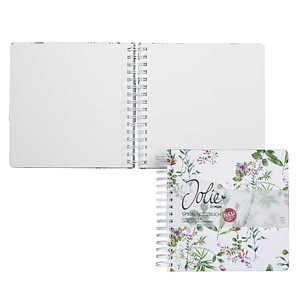 SIGEL Notizbuch mit Spirale Jolie® ca. DIN A5 blanko, grün, violett, weiß, pink Hardcover 240 Seiten, 1 St.