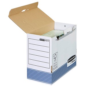 10 Bankers Box Archivboxen Bankers Box weiß/blau 15,5 x 26,5 x 32,7 cm
