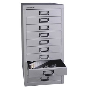 BISLEY MultiDrawer™ L2910 Schubladenschrank silber 10 Schubladen 27,8 x 38,0 x 59,0 cm