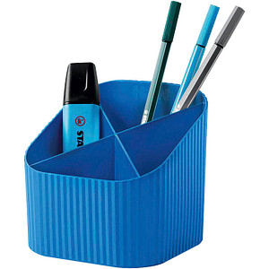 HAN Stiftehalter Re-X-LOOP blau 100% Recyclingmaterial 4 Fächer 11,1 x 12,1 x 10,6 cm