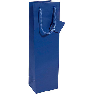 SIGEL Geschenktüten für Flaschen blau 10,0 x 35,0 cm, 5 St.