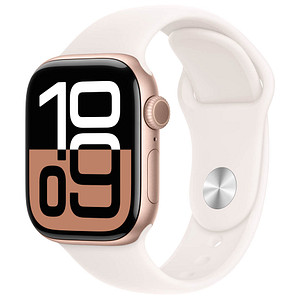 Apple Watch Series 10 42 mm Aluminium (GPS) Sportarmband S/M  blassrosa, roségold