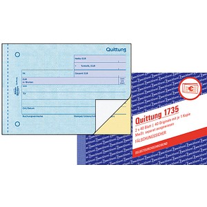 AVERY Zweckform Quittung, MwSt. separat ausgewiesen Formularbuch 1735