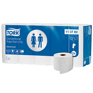 TORK Toilettenpapier T4 Advanced Soft 3-lagig Recyclingpapier, 30 Rollen