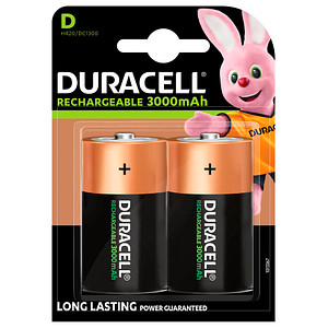 2 DURACELL Akkus PreCharged Mono D 3.000 mAh